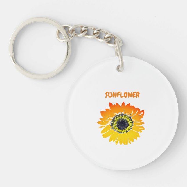 Sunflower Yellow Acrylic Keychain (Front)