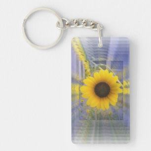 Sunflower Yellow and Blue Infinity Design Key Ring