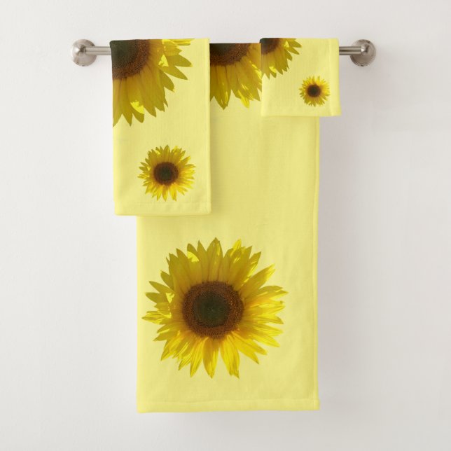 Sunflower Yellow Bath Towel Set (Insitu)