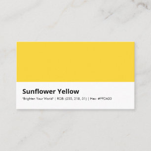 Sunflower Yellow "Brighten Your World" Colour Business Card