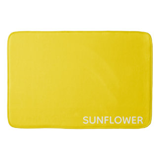 Sunflower Yellow Colour Name Bath Mat