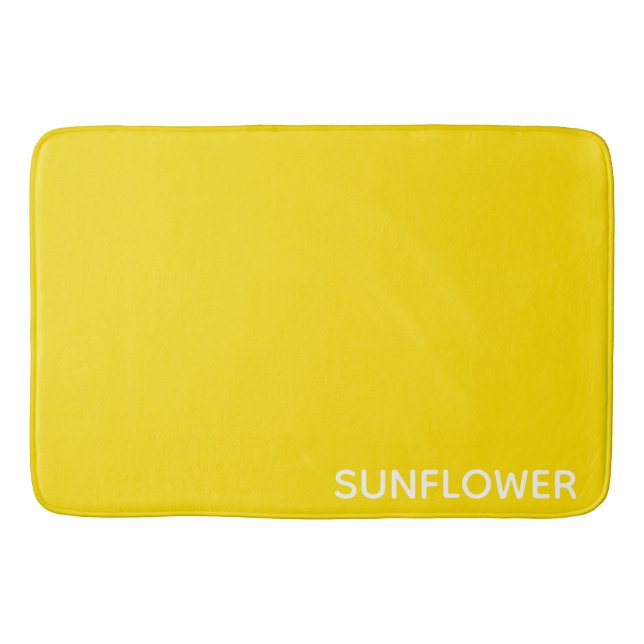 Sunflower Yellow Colour Name Bath Mat (Front)