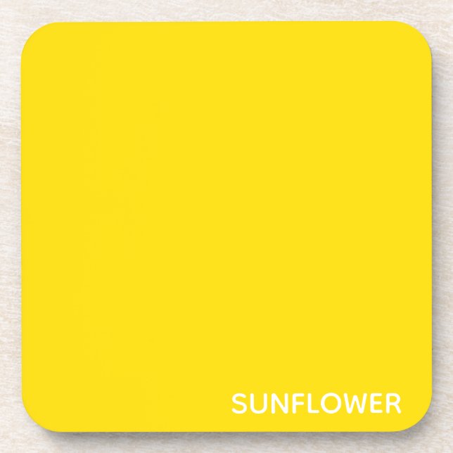 Sunflower Yellow Colour Name Coaster (Front)