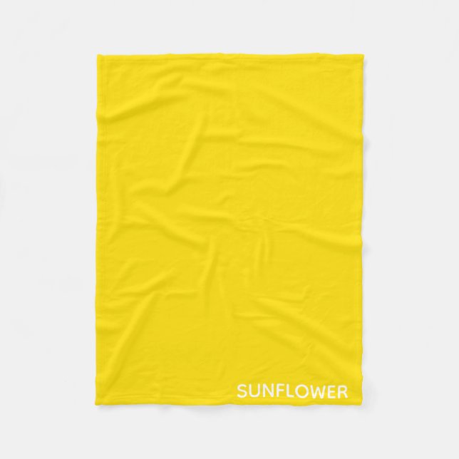 Sunflower Yellow Colour Name Fleece Blanket (Front)
