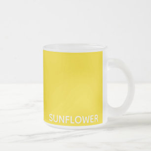 Sunflower Yellow Colour Name Frosted Glass Coffee Mug