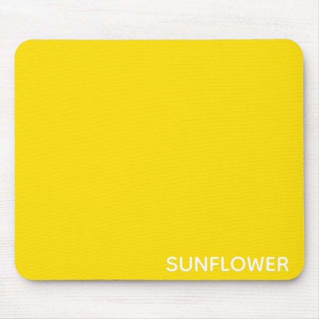Sunflower Yellow Colour Name Mouse Mat (Front)