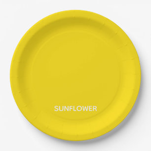 Sunflower Yellow Colour Name Paper Plate