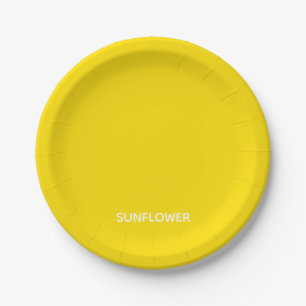 Sunflower Yellow Colour Name Paper Plate