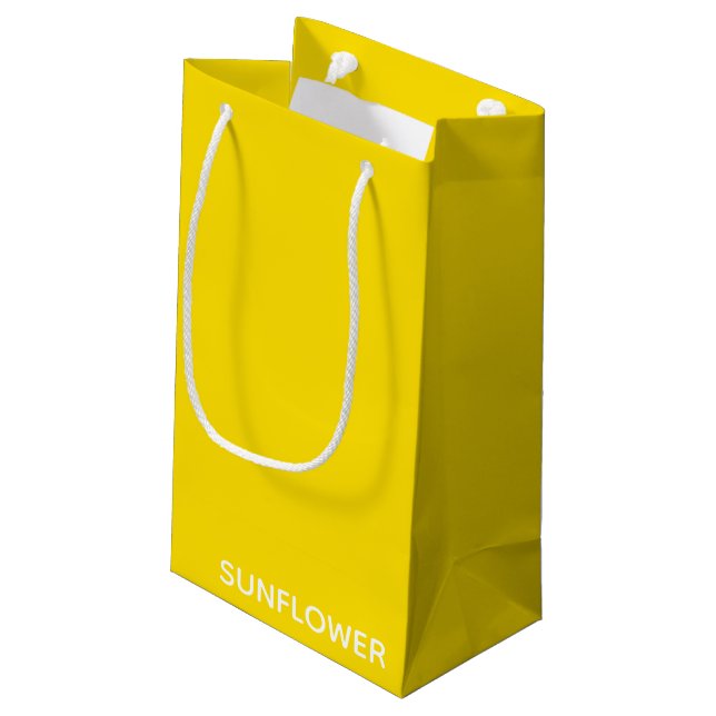 Sunflower Yellow Colour Name Small Gift Bag (Back Angled)