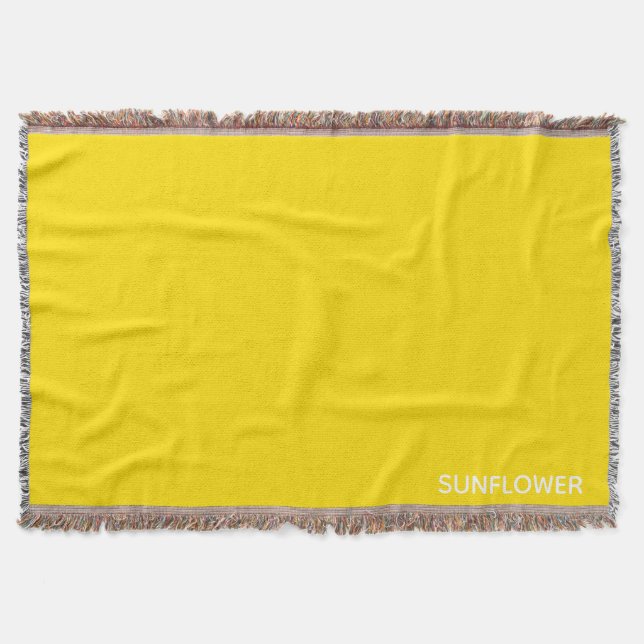 Sunflower Yellow Colour Name Throw Blanket (Front)