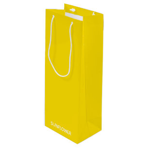 Sunflower Yellow Colour Name Wine Gift Bag