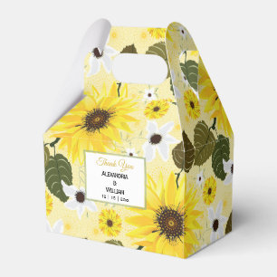 Sunflower Yellow Country Floral Garden   Wedding Favour Box