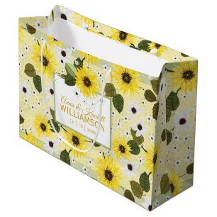 Sunflower Yellow Country Floral Garden Wedding Large Gift Bag