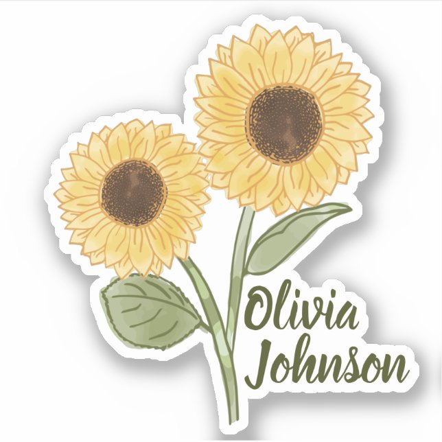 Sunflower Yellow Cute Name Custom (Front)