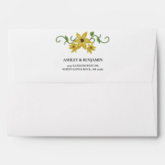 Sunflower Yellow Floral Botanical Hand drawn Oil Envelope