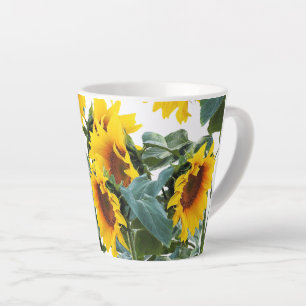 Sunflower Yellow Flower  Latte Mug