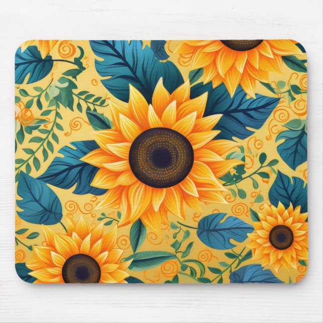 Sunflower Yellow Flower Mouse Mat (Front)