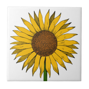 Sunflower Yellow Flower Tile