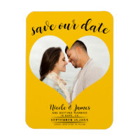 Sunflower Yellow Heart Photo Wedding Save the Date
