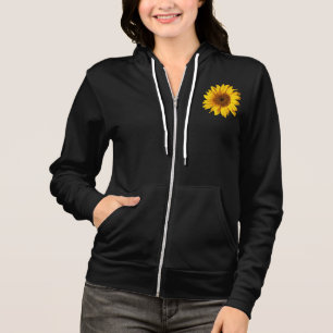 Sunflower Yellow on Black - Customised Sun Flowers Hoodie