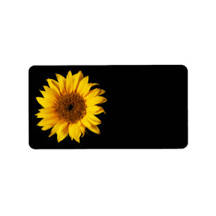 Sunflower Yellow on Black - Customised Sun Flowers Label