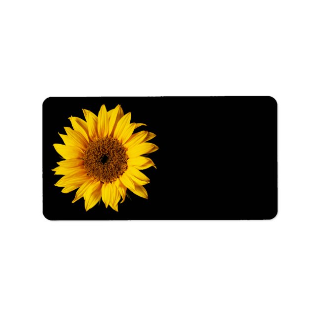 Sunflower Yellow on Black - Customised Sun Flowers Label (Front)