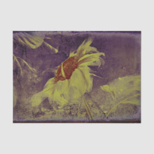 Sunflower Yellow Purple Vintage Antique Sketch Tissue Paper