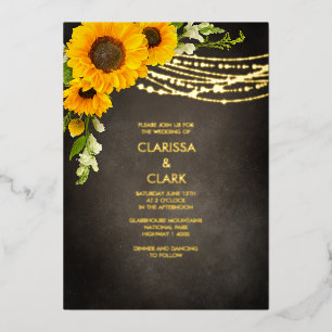 Sunflower Yellow Rustic String Light Wedding
