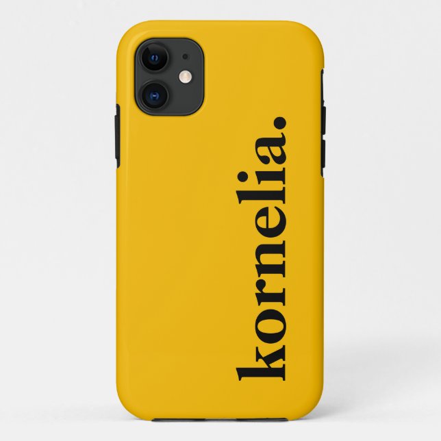 Sunflower Yellow Solid Colour Elegant Name  Case-Mate iPhone Case (Back)