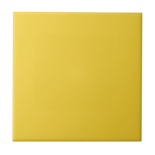 Sunflower Yellow Solid Colour | #f4cf32 Tile (Front)