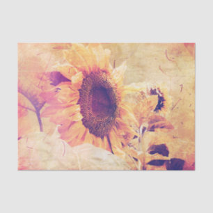 Sunflower Yellow Vintage Decoupage Country Floral Tissue Paper