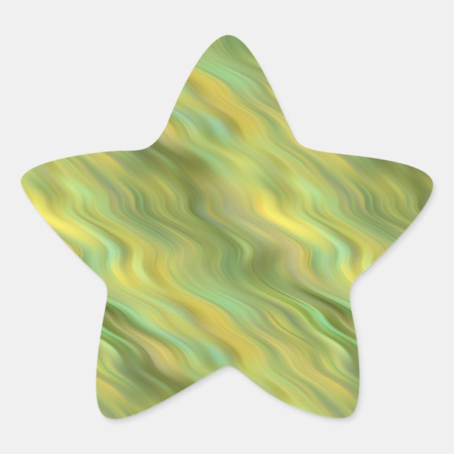 Sunflower Yellow Wavy Texture Star Sticker (Front)