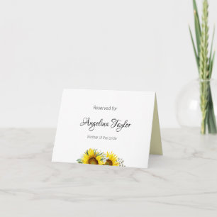 Sunflower  yellow Wedding Tabletop Signs Thank You Card