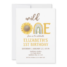 Sunflower Yellow Wild One 1st Birthday 