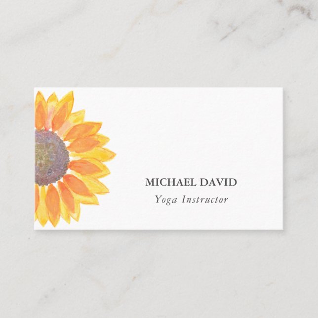 Sunflower Yoga Instructor Business Card (Front)