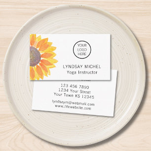 Sunflower Yoga Instructor Logo Business Card