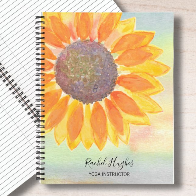 Sunflower Yoga Instructor Personalise Notebook (Creator Uploaded)
