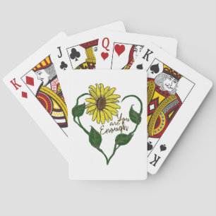 Sunflower You are Enough Playing Cards
