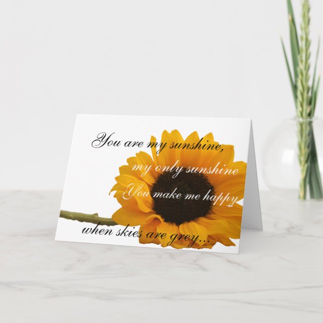 Sunflower You Are My Sunshine Card (Front)