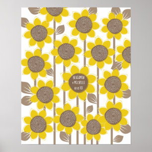 Sunflowers -100 Signature Guest Book Alternative