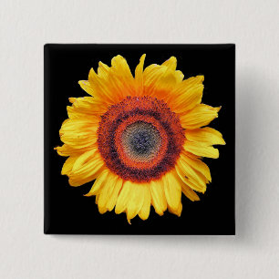 SUNFLOWERS 15 CM SQUARE BADGE