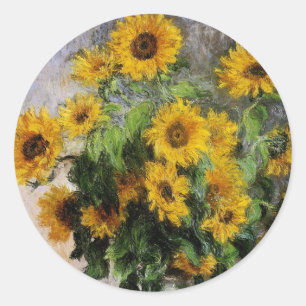 Sunflowers, 1881 by Monet. Classic Round Sticker