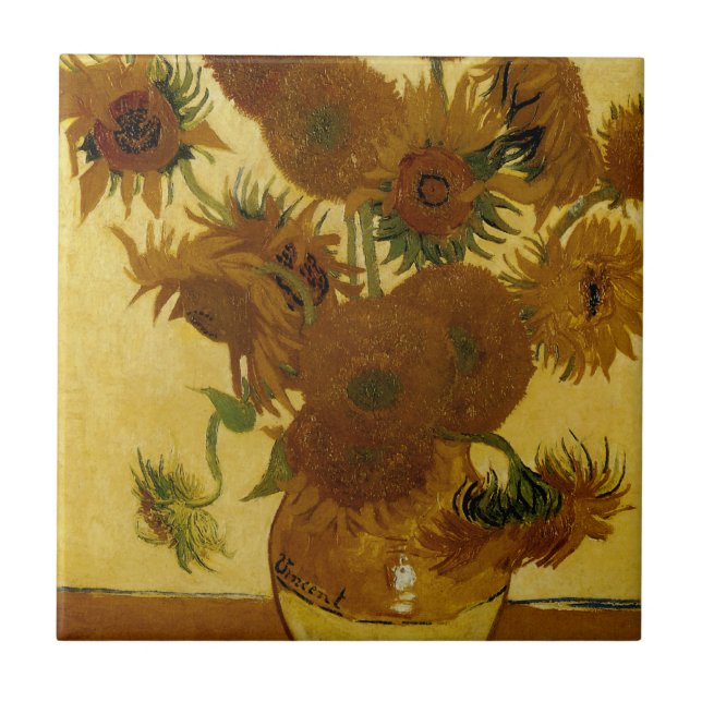 Sunflowers: 1888 by Van Gogh Tile (Front)