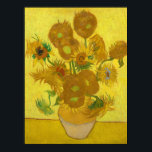 Sunflowers, 1889 by Vincent van Gogh Poster<br><div class="desc">Vincent van Gogh - Sunflowers,  1889. 
Vincent Willem van Gogh (1853-1890) was a Dutch Post-Impressionist painter who posthumously became one of the most famous and influential figures in Western art history.</div>