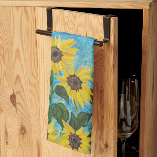 Sunflowers#3 - A Kitchen Towel (Thirds Fold)