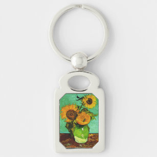 Sunflowers, 3, by Vincent van Gogh Key Ring