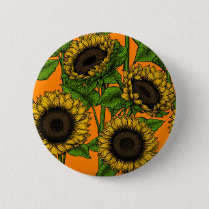 Sunflowers 6 Cm Round Badge