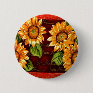 Sunflowers 6 Cm Round Badge