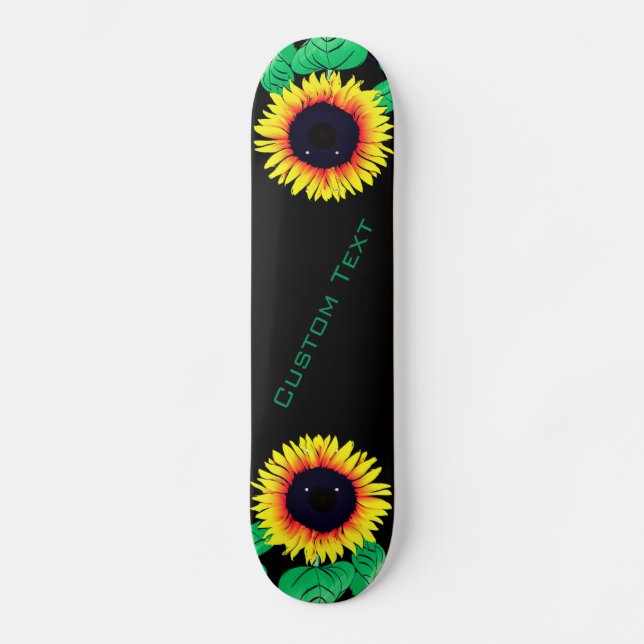 Sunflowers - Add Your Text / Name /Colour - Drawin Skateboard (Front)