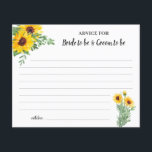 Sunflowers Advice for Couple Bridal Shower Card<br><div class="desc">Sunflowers Greenery Bridal Shower Design. For additional customisation (change other wording,  font colour,  font style),  click on personalise,  scroll down and click on the link "click to customise further". ~ Check collection for matching games,  invitations,  signs,  and more ~</div>